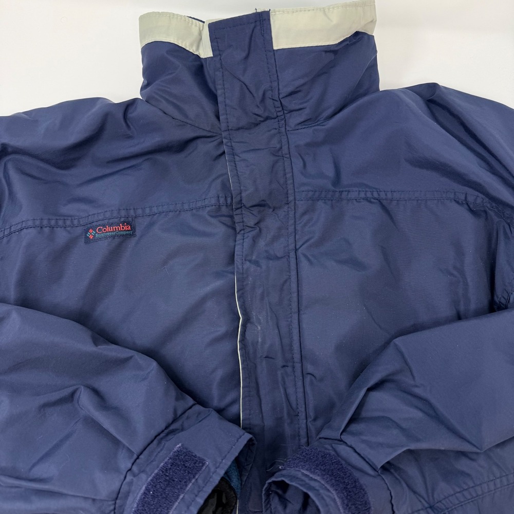 90s Columbia Bugaboo Jacket Mens Medium Blue Vintage Fleece Lined Bomber Coat